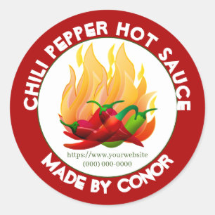 Sauce Pimentée au Piment 2 Autocollant Rond Classi