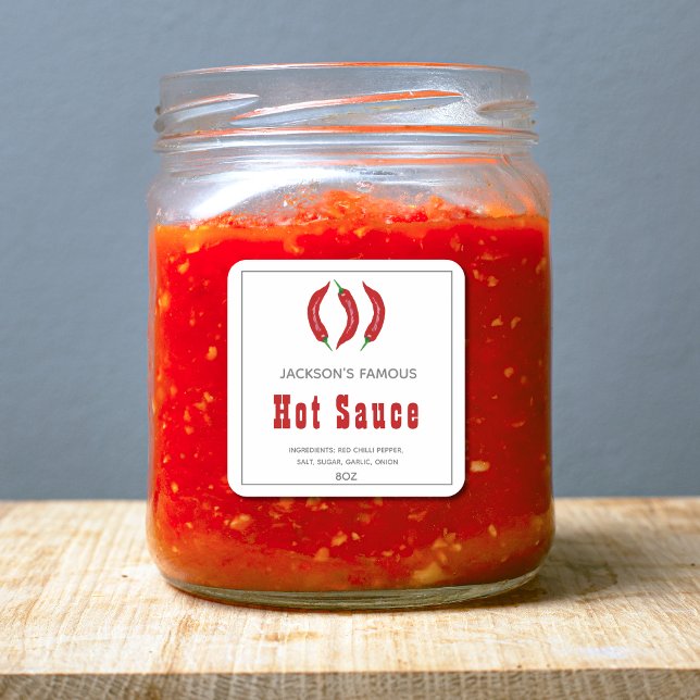 Sauce Piquante Maison | Étiquette de Sauce Chili (Créateur téléchargé)