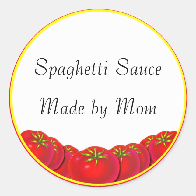 Sauce spaghetti Étiquettes de canne sur mesure (Devant)