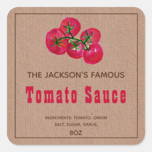 Sauce tomate maison Étiquette de canne en papier
