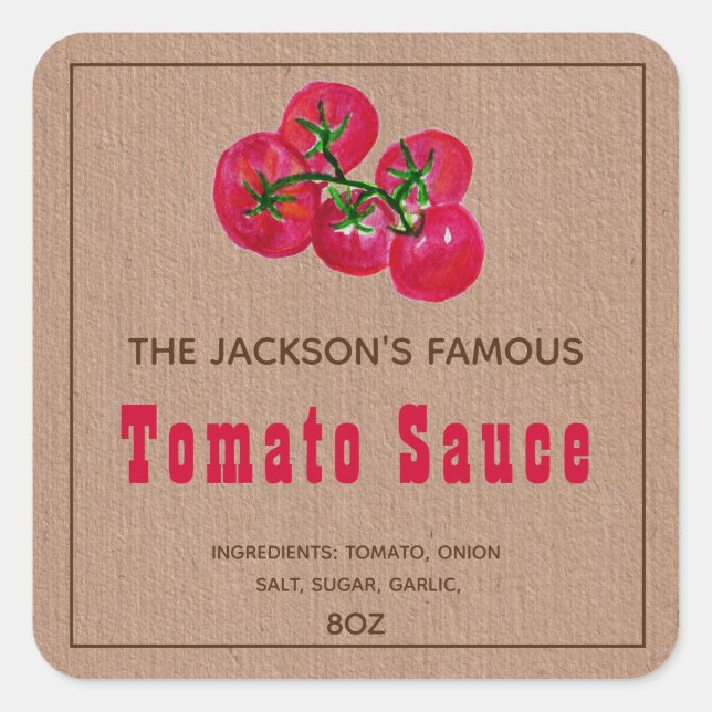 Sauce tomate maison | Étiquette de mise en conserv (Devant)
