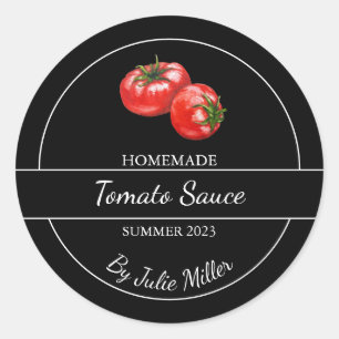 Sauce tomate maison simple Étiquette noir