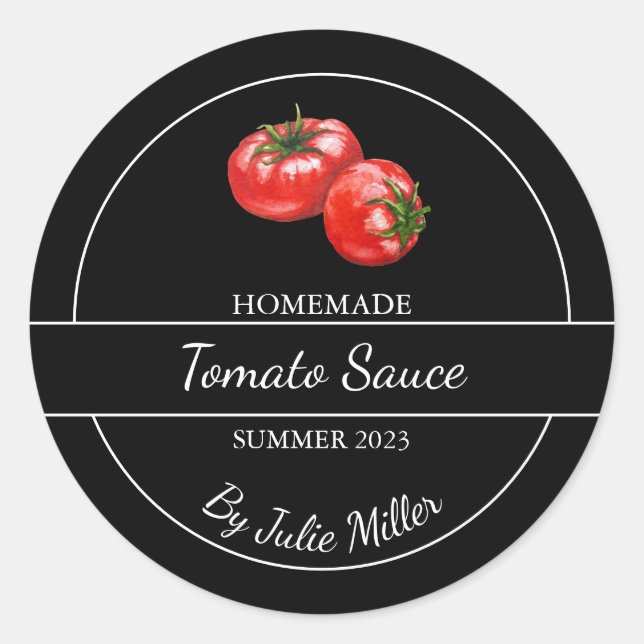 Sauce tomate maison simple Étiquette noir (Devant)