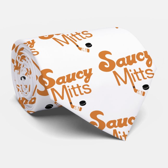 Saucy Mitts Cravate de hockey Orange (Roulé)