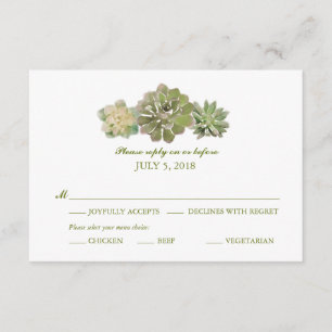 Sauge RSVP l'épousant d'aquarelle de Succulents