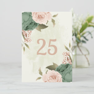 sauge vert flou fleurs table numéro carte