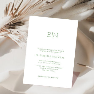 sauge vert unique élégante invitation mariage