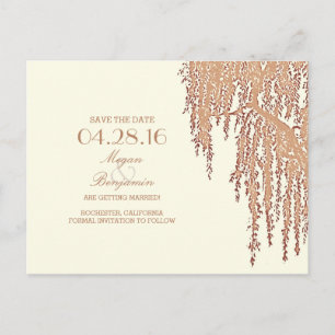 Saule vintage enregistrer la date cartes postales