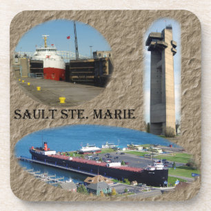 Sault Ste. Marie set de 6 dessous de verre en plas