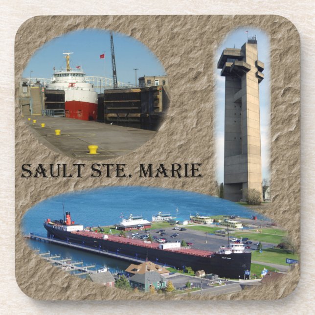 Sault Ste. Marie set de 6 dessous de verre en plas (Devant)
