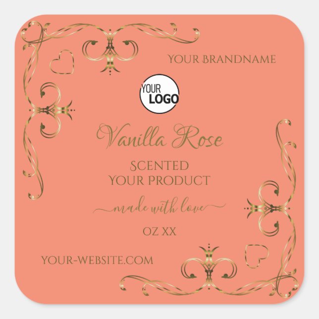 Saumon de produit Étiquette Gold Ornate Corner ave (Devant)