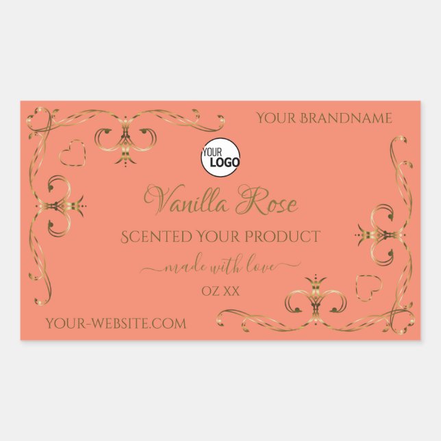 Saumon de produit Étiquette Gold Ornate Corner ave (Devant)