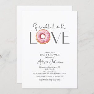 Saupoudré d'Amour Baby shower rose Invitation