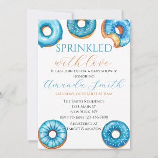 Saupoudré d'Amour Donut Baby shower Invitation
