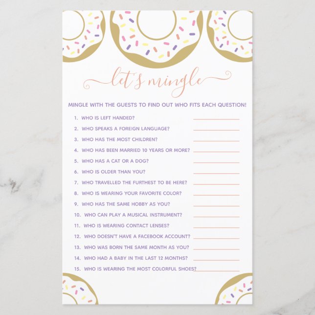 Saupoudré d'Amour Faisons Mingle Game (Devant)