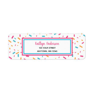 Saupoudrer de confettis colorés Étiquette d'adre