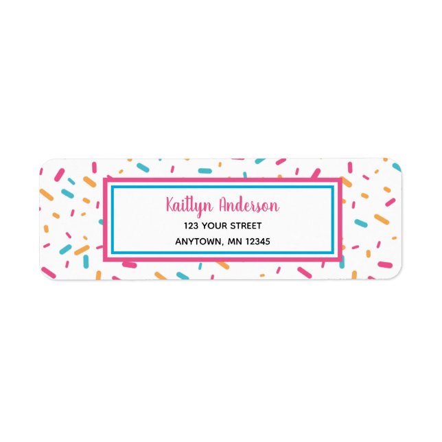 Saupoudrer de confettis colorés | Étiquette d'adre (Devant)