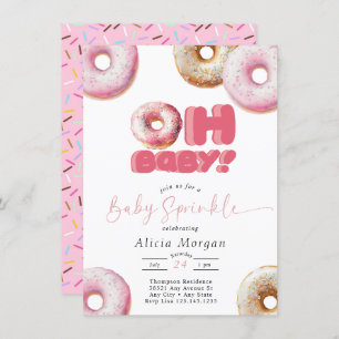 Saupoudrer rose Donut Invitations d'arrosage p