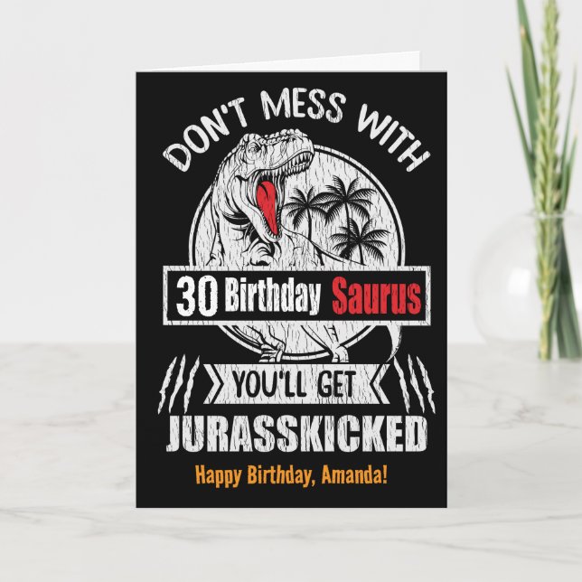 Saurus Anniversaire Modifiable Pour Sa Carte D'Ann (Devant)