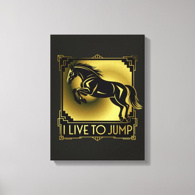 Saut de cheval I Vivre pour sauter Art déco (Recto)