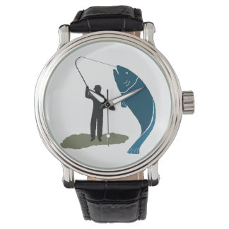 Sauter Poisson Grosse Pêche Montre Pêcheur