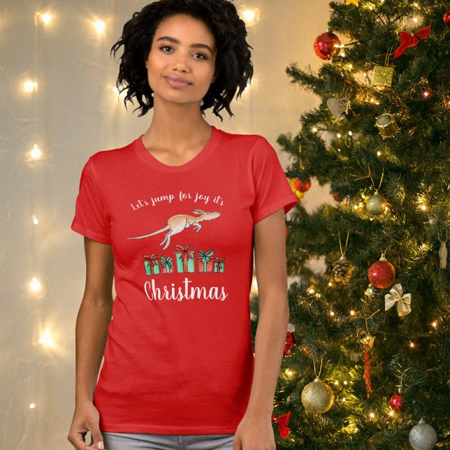 Sautez pour la joie T-shirt de Noël Kangaroo (Créateur téléchargé)