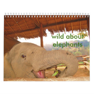 sauvage au sujet du calendrier d'éléphants