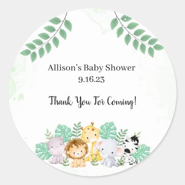 Sauvage un Baby shower classique Sticker rond (Devant)