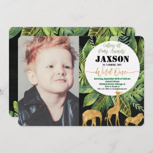 Sauvage un premier anniversaire photo invitation b