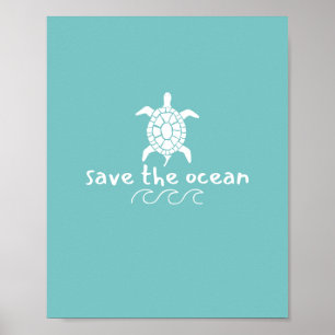sauve l'océan. la tortue. Imprimantes et affiches