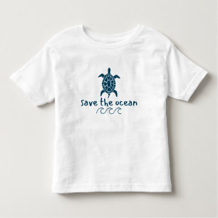 sauve l'océan. la tortue. T-shirt pour nourrissons