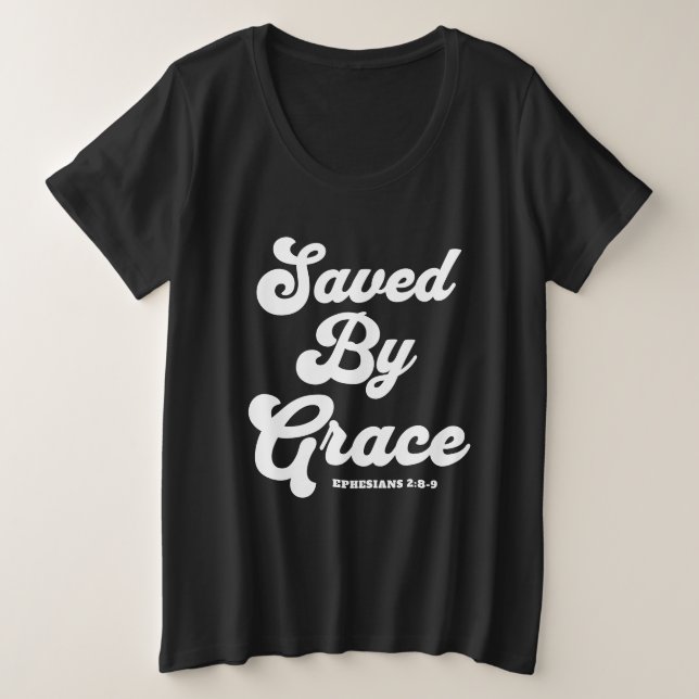 Sauvé Par Les Éphésiens De Grâce 2:8-9 T-Chemise S (Design devant)