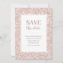 Sauvegarder la date Invitation Rose Poussiéreux