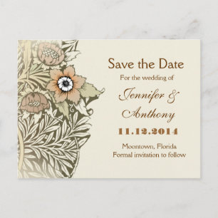 sauver la date  cartes postales fleurs vintage
