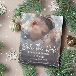 sauver la date,faire part de mariage photo flocons