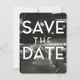 Sauver la Date Hangar d'Avions Vintage