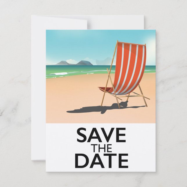 Sauver la date vintage Beach Deckchair (Devant)