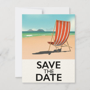 Sauver la date vintage Beach Deckchair