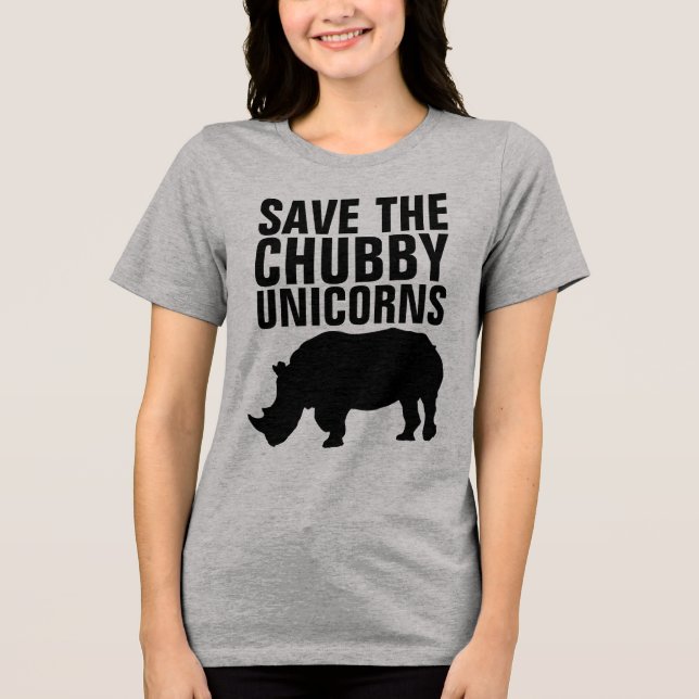 SAUVER LES UNICORNES DE CHUBBY T-shirts amusants (Recto)