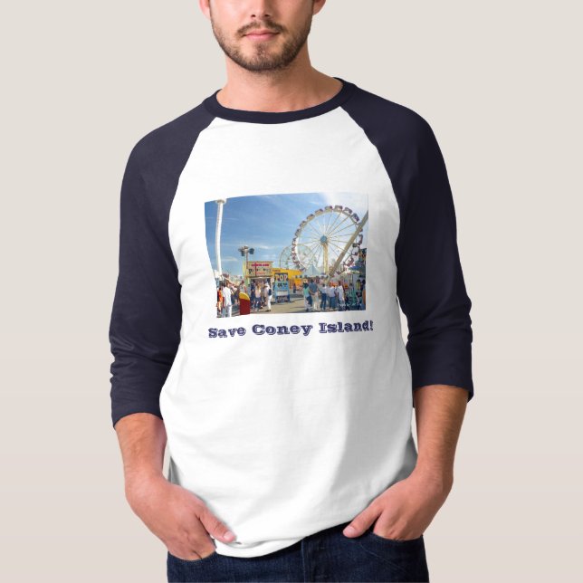Sauvez Coney Island ! T-shirt Raglan long-escargot (Devant)
