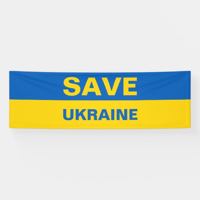 Sauvez la bannière du drapeau ukrainien (Horizontal)