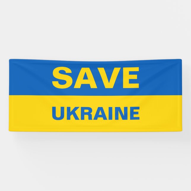 Sauvez la bannière du drapeau ukrainien (Horizontal)
