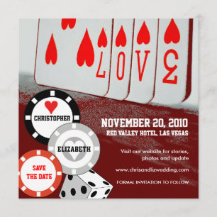 Sauvez la carte 3 de casino d'amour d'invitation