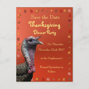 Sauvez la carte postale de thanksgiving de date