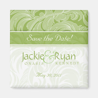 Sauvez la date Aimant floral Lime verte