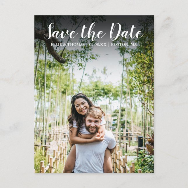 Sauvez la date Carte postale photo simple écriture (Devant)