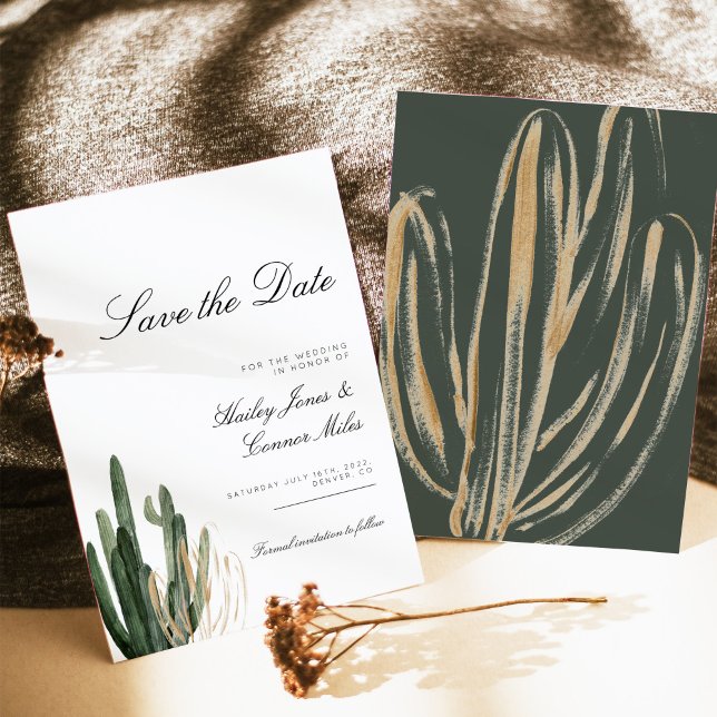 Sauvez la date Invitation Saquaro Cactus moderne (Créateur téléchargé)