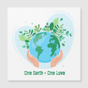 Sauvez la planète. Carte magnétique One Earth One