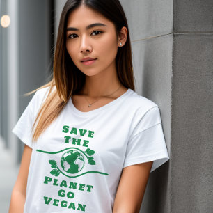 Sauvez la planète Go Vegan T-shirt femme