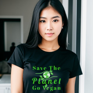 Sauvez la planète Go Vegan T-shirt femme